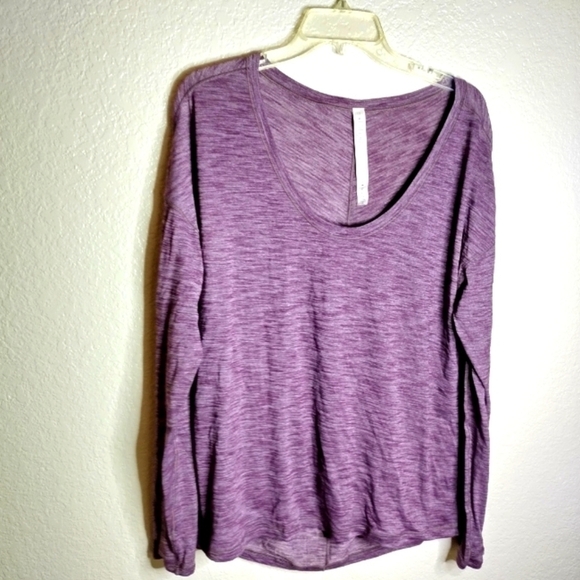 Lululemon deep crew neck long sleeve running shirt sz 12 - Picture 1 of 7